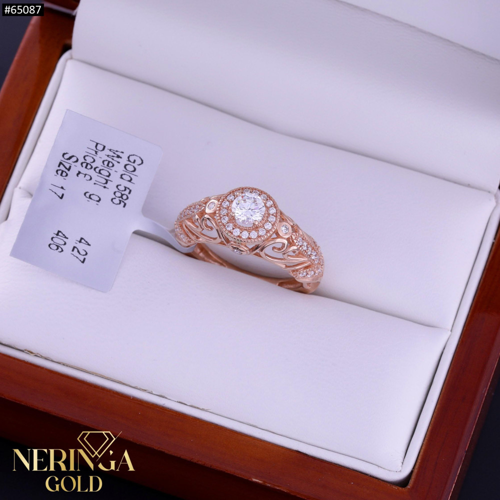 Rose gold women's ring #65087