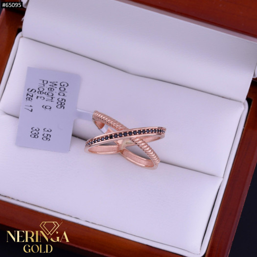 Rose gold women's ring #65095
