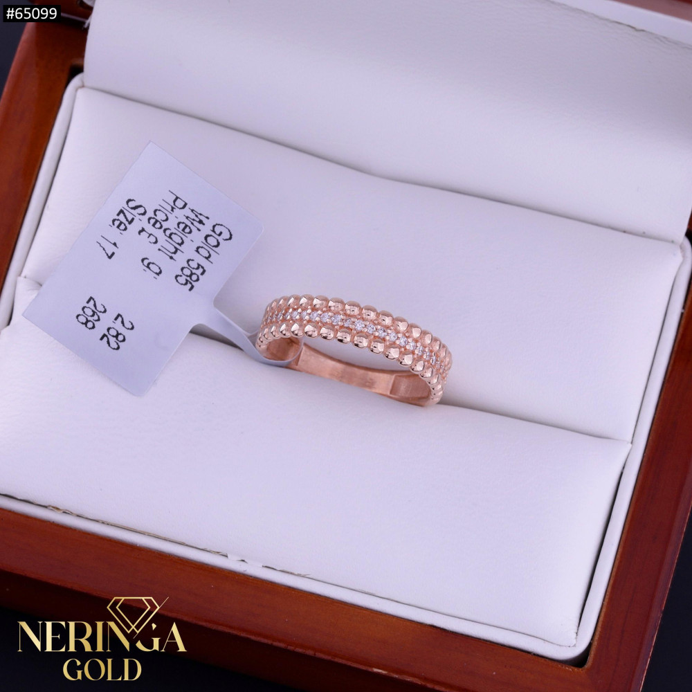Rose gold women's ring #65099