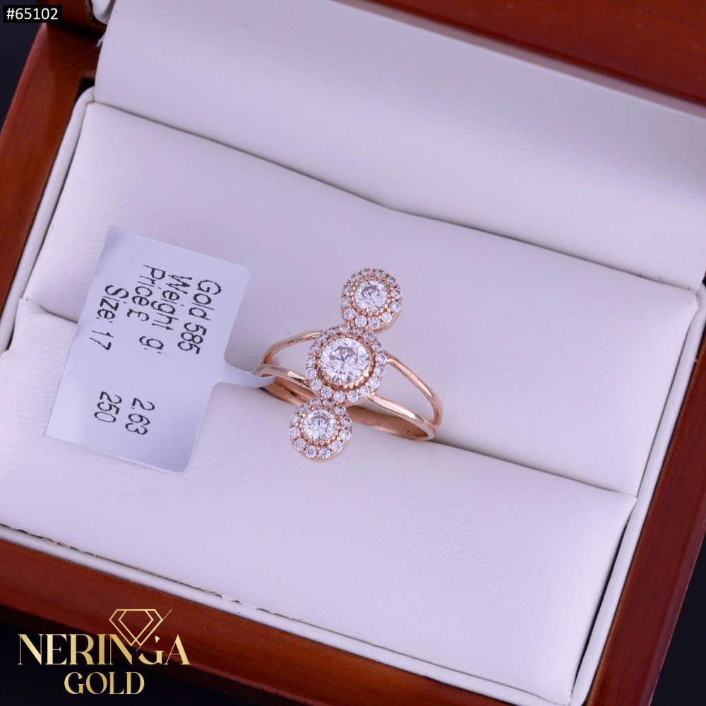 Rose gold women's ring #65102