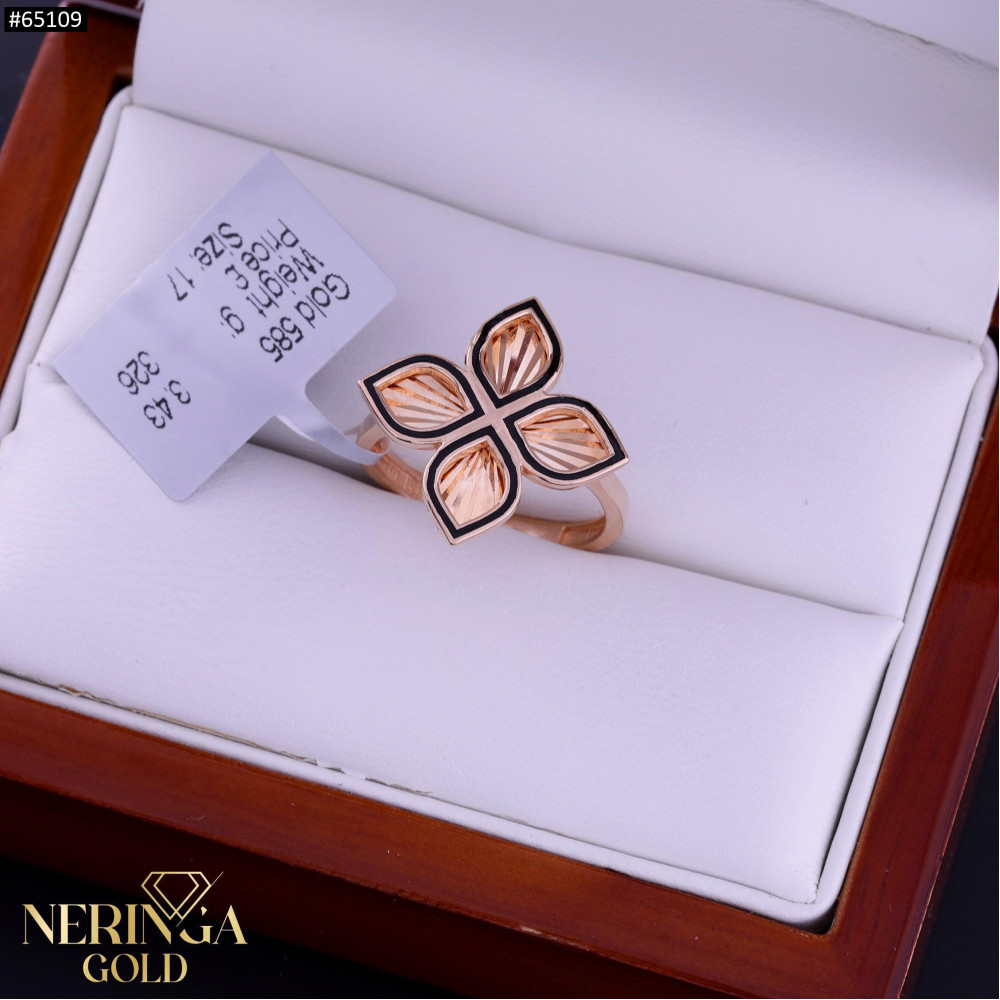 Rose gold women's ring #65109