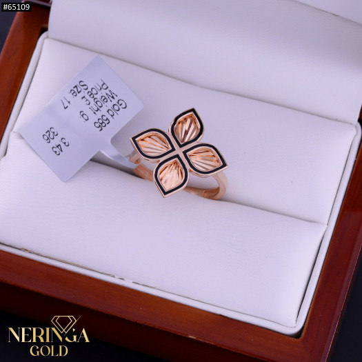 Rose gold women's ring #65109