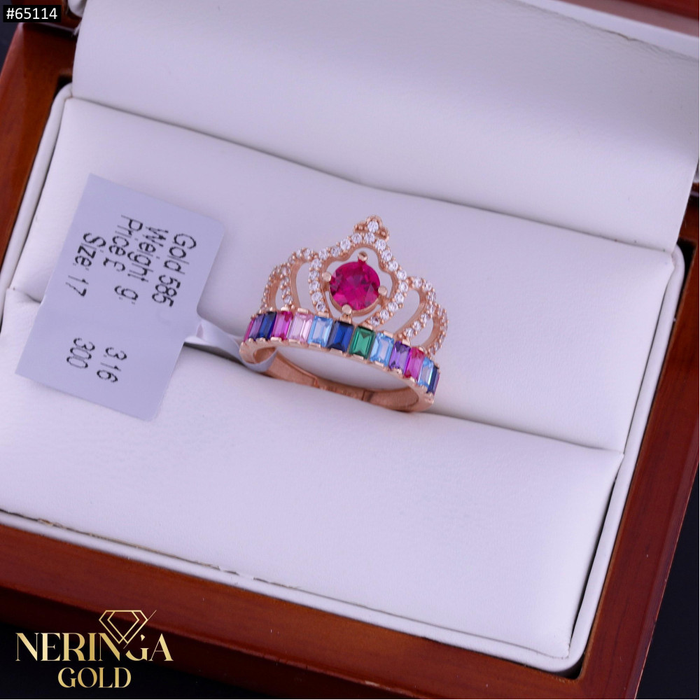 Rose gold women's ring #65114