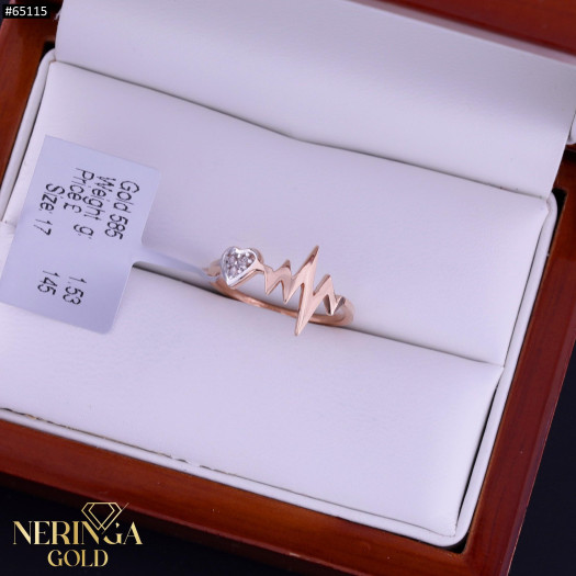 Rose gold women's ring #65115