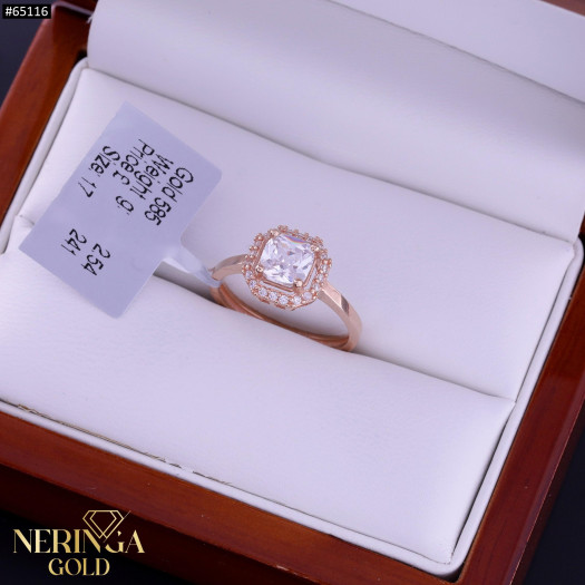 Rose gold women's ring #65116