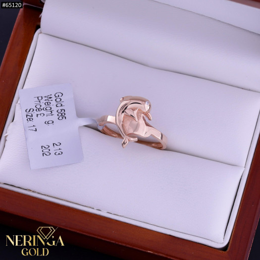 Rose gold women's ring #65120