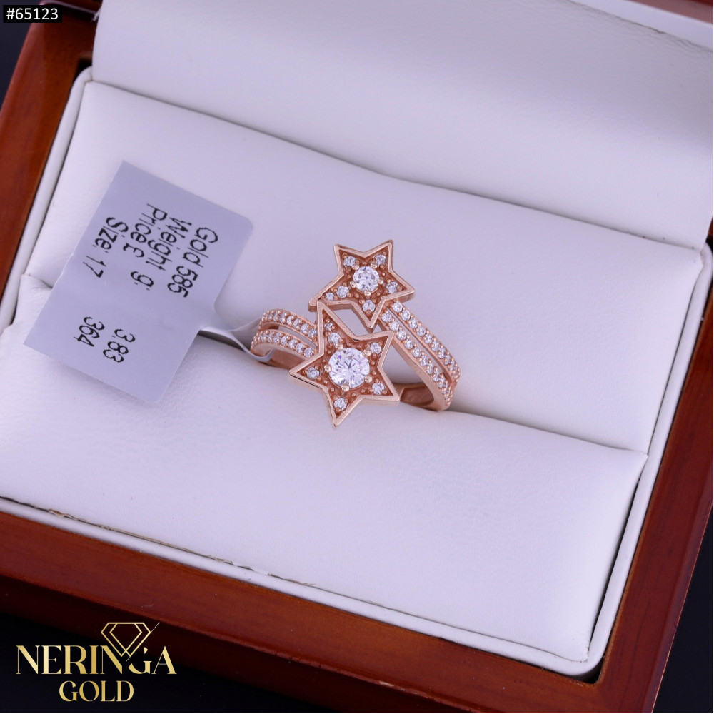 Rose gold women's ring #65123