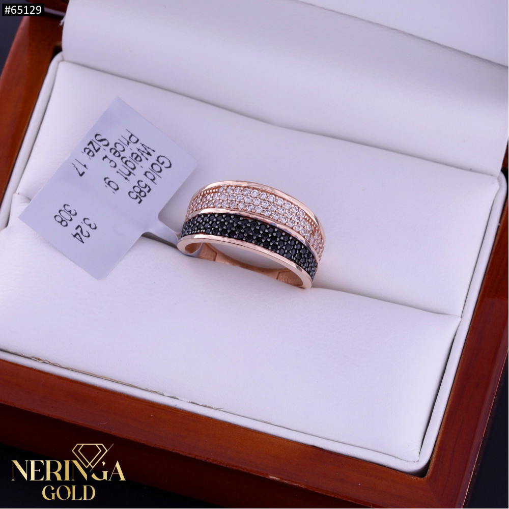 Rose gold women's ring #65129