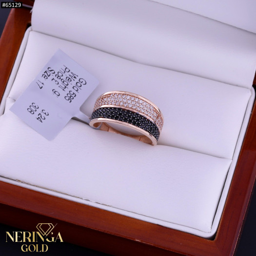Rose gold women's ring #65129