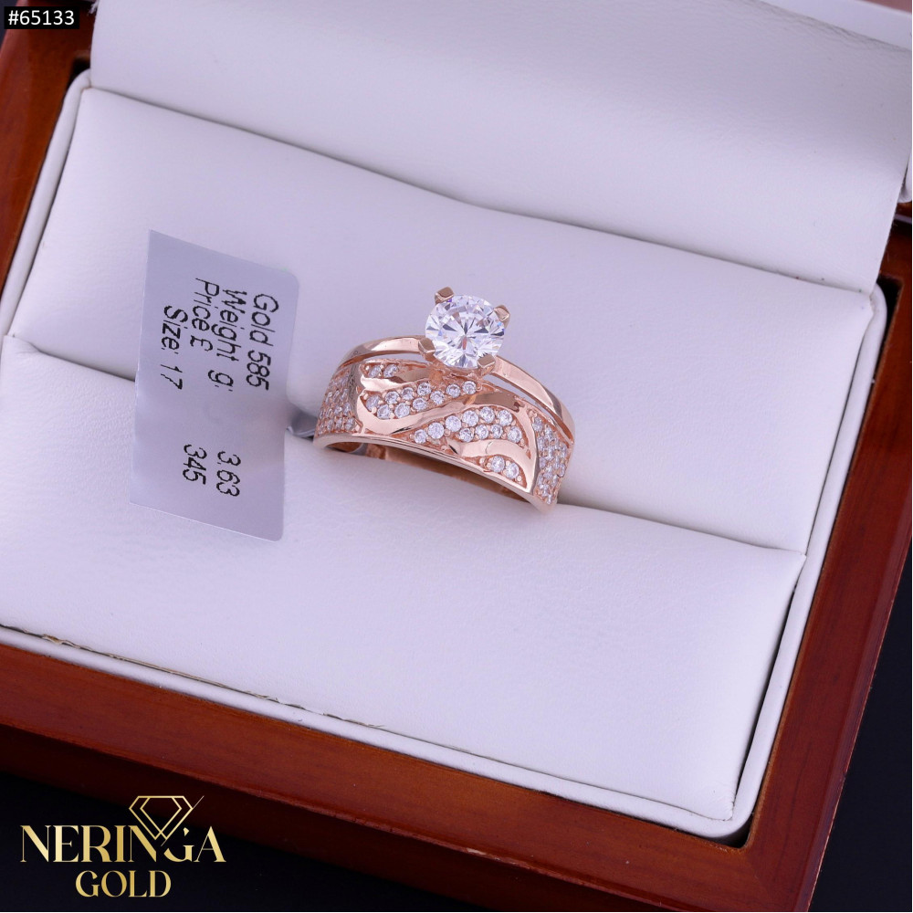 Rose gold women's ring #65133