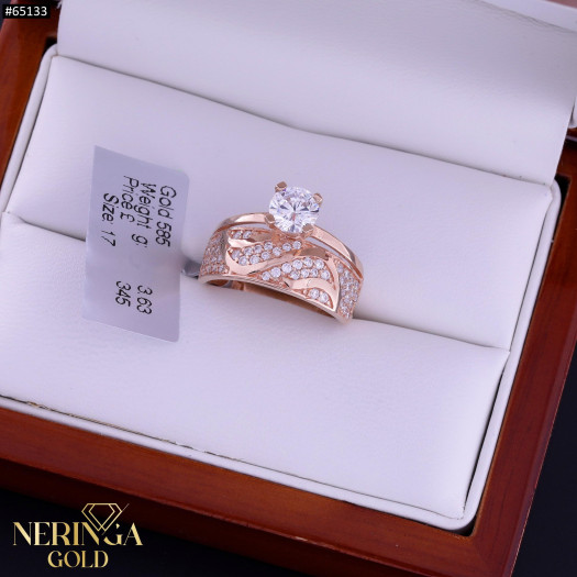 Rose gold women's ring #65133