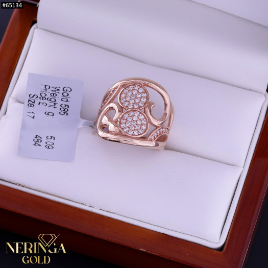 Rose gold women's ring #65134