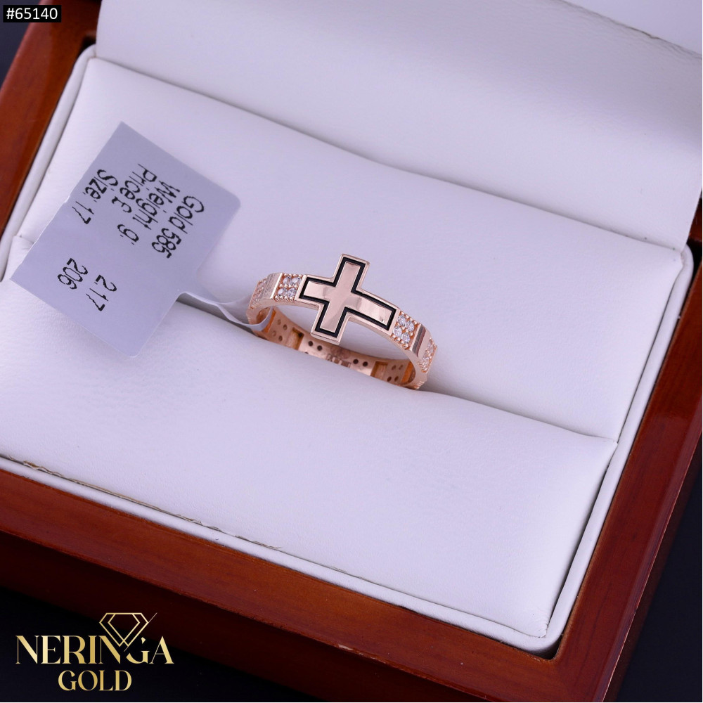 Rose gold women's ring #65140
