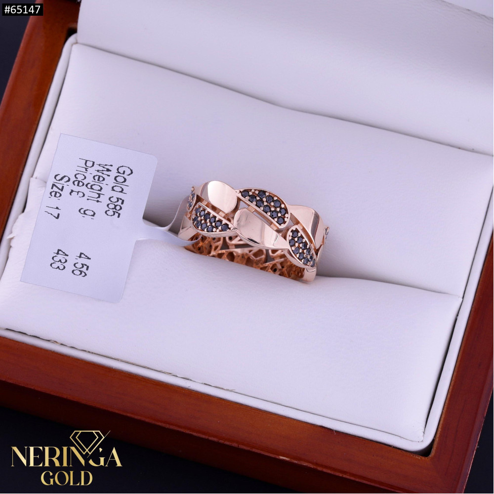 Rose gold women's ring #65147