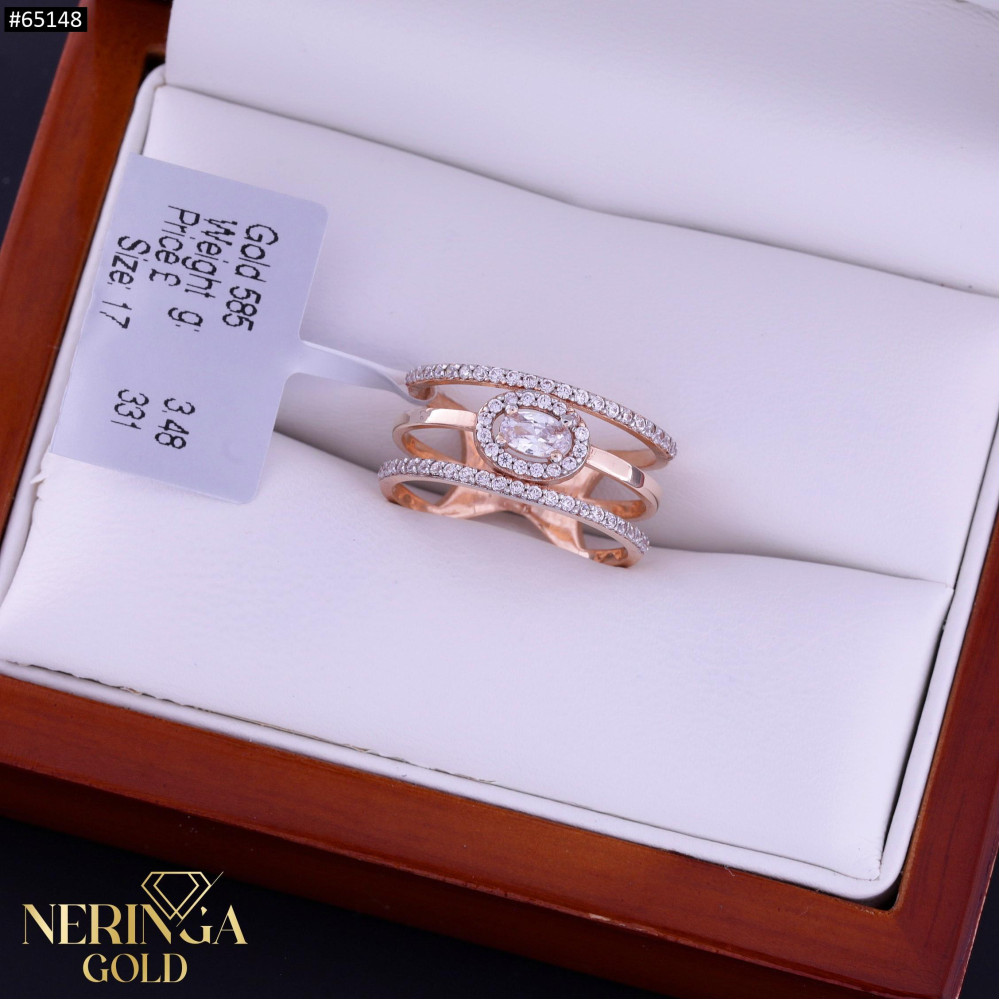 Rose gold women's ring #65148