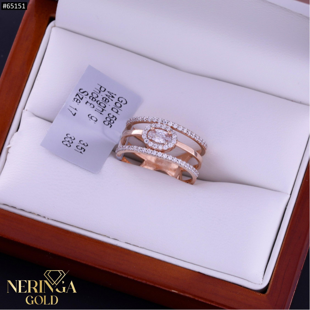 Rose gold women's ring #65151