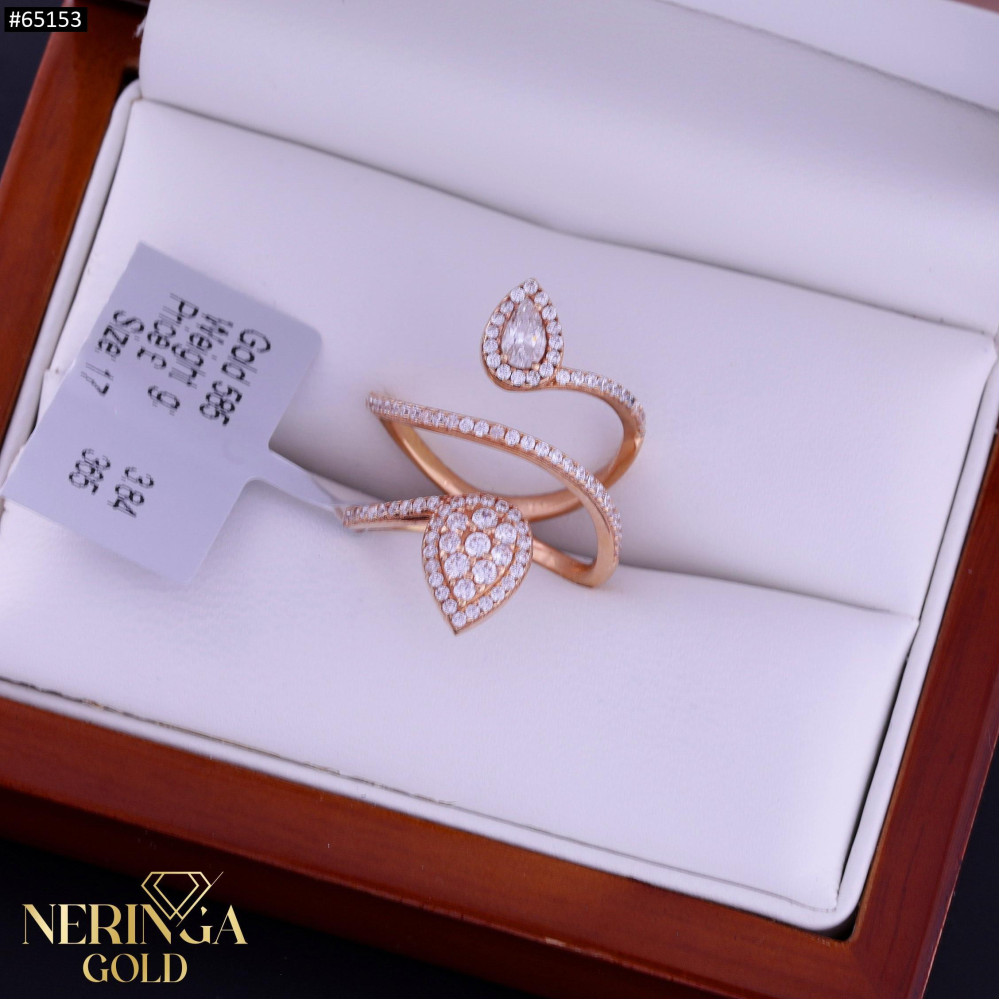 Rose gold women's ring #65153