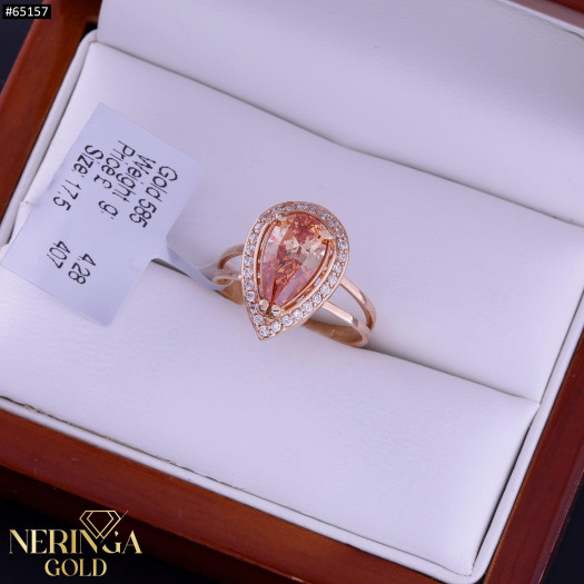 Rose gold women's ring #65157