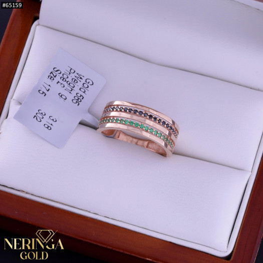 Rose gold women's ring #65159