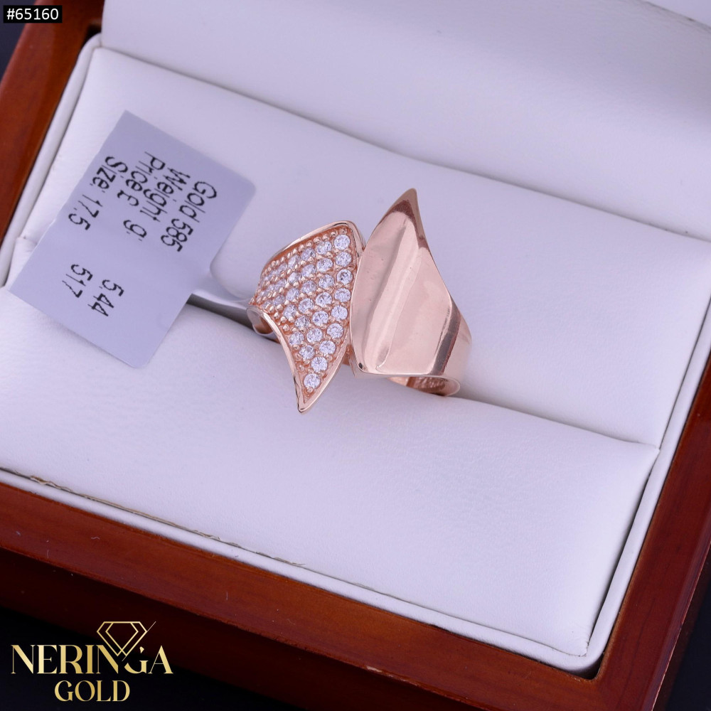 Rose gold women's ring #65160