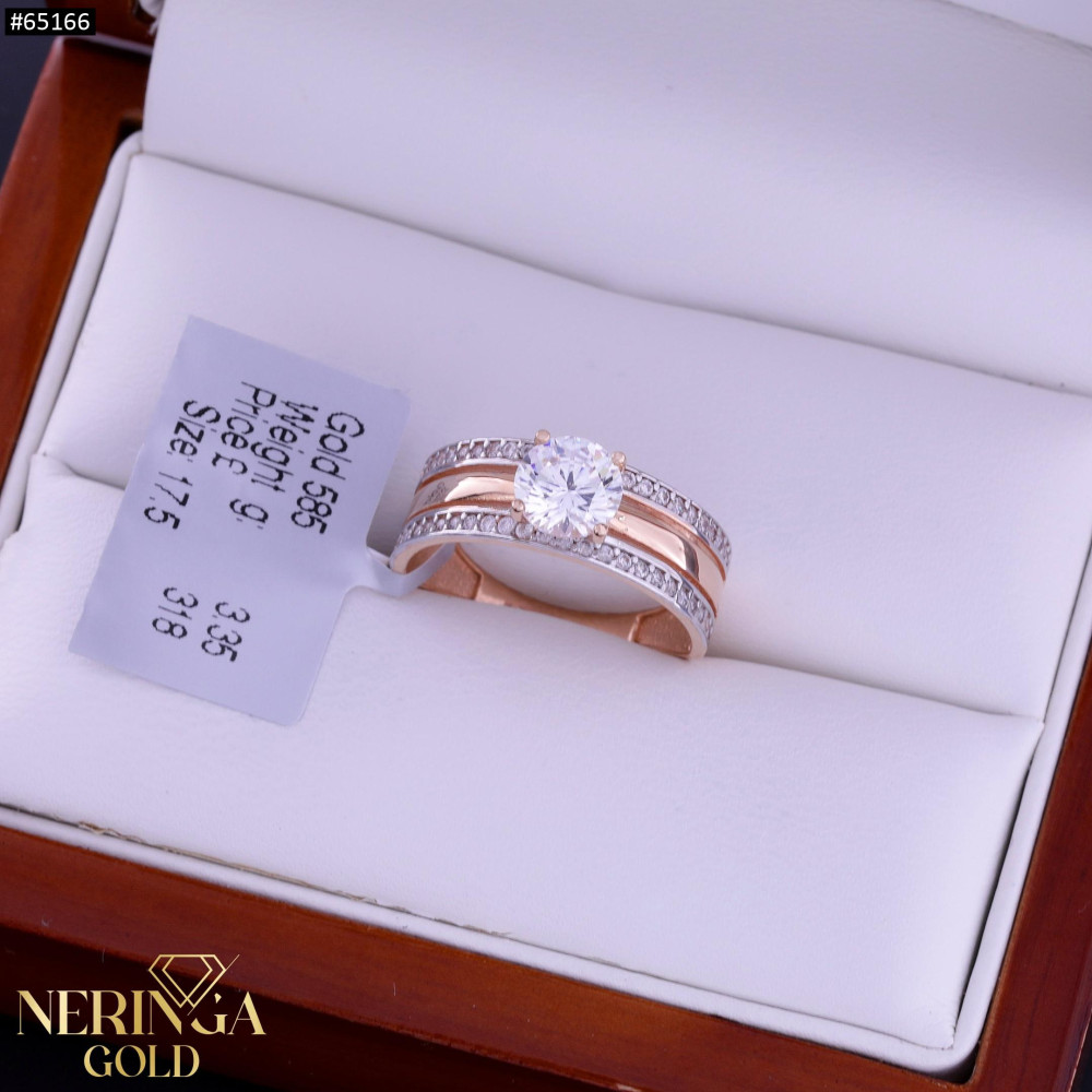 Rose gold women's ring #65166