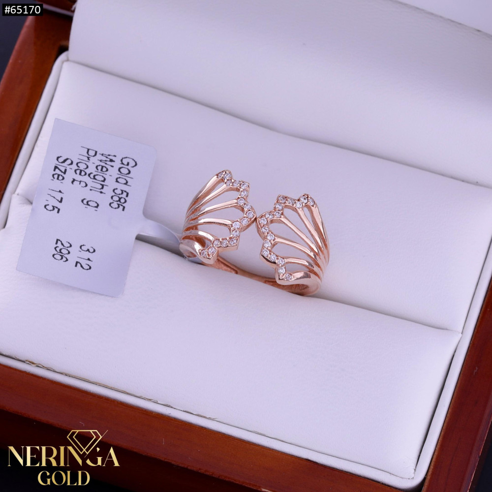 Rose gold women's ring #65170