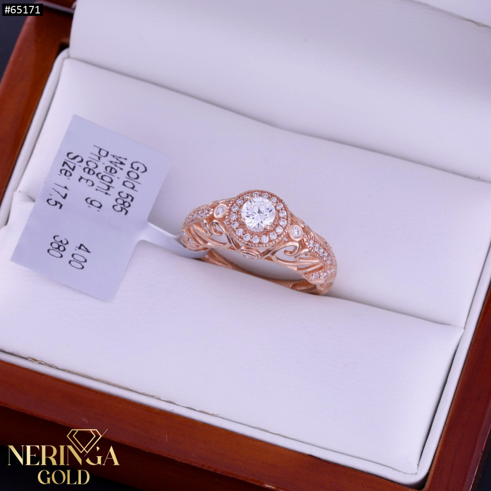 Rose gold women's ring #65171