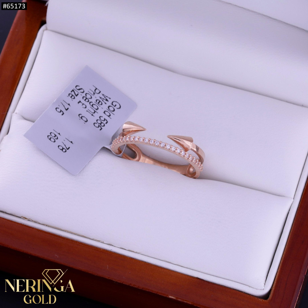 Rose gold women's ring #65173
