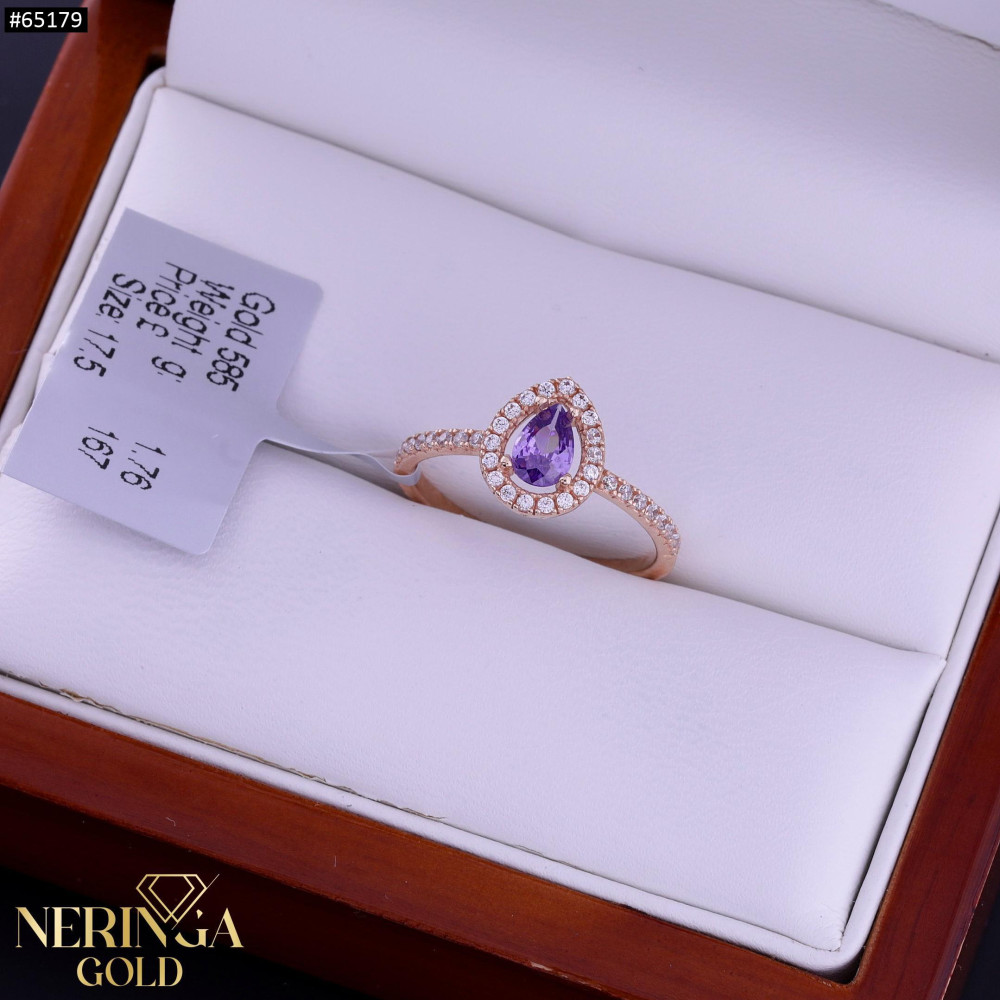 Rose gold women's ring #65179