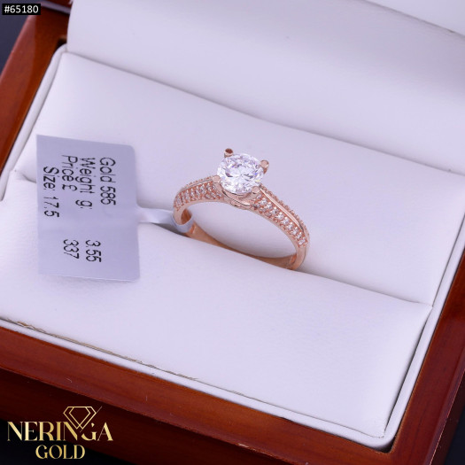Rose gold women's ring #65180