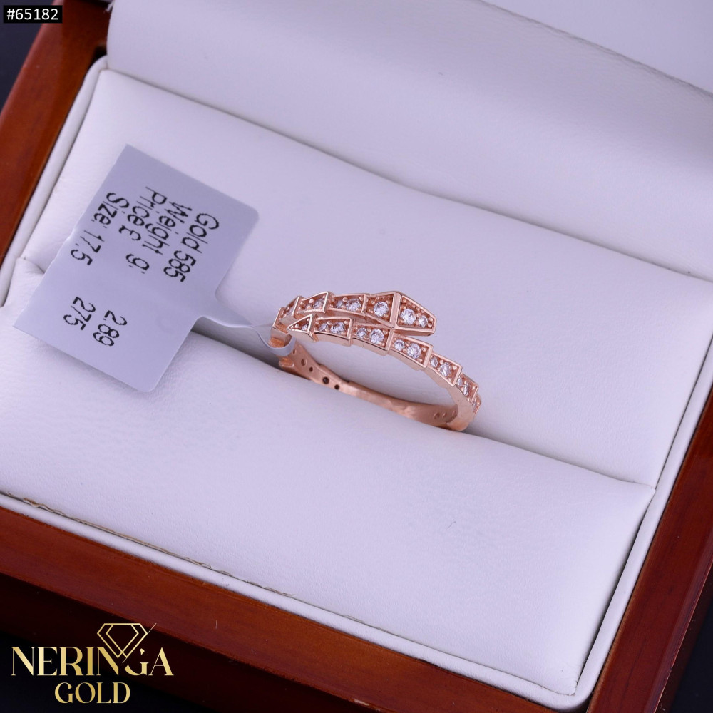 Rose gold women's ring #65182