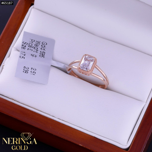 Rose gold women's ring #65187