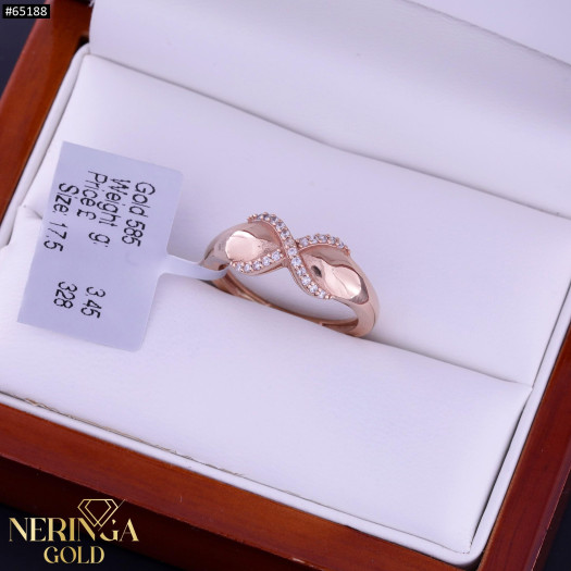 Rose gold women's ring #65188