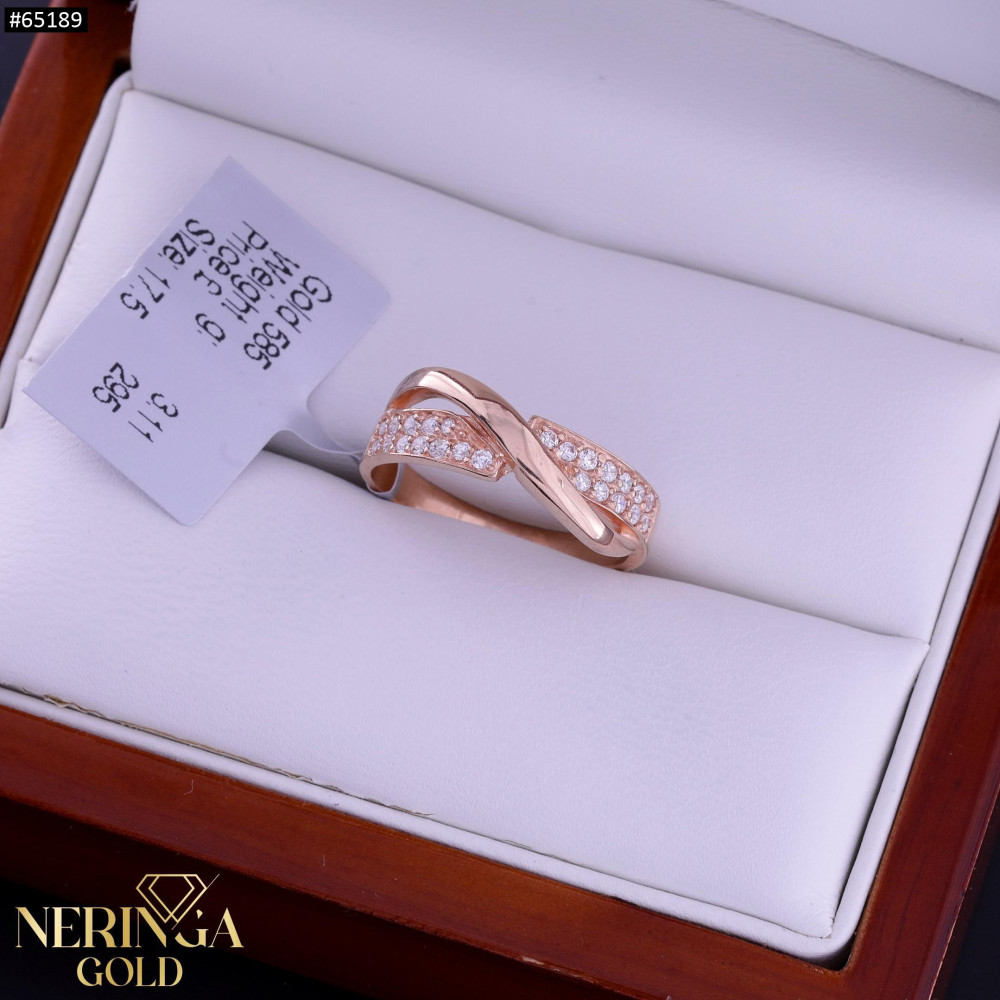 Rose gold women's ring #65189