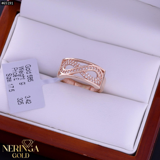 Rose gold women's ring #65191