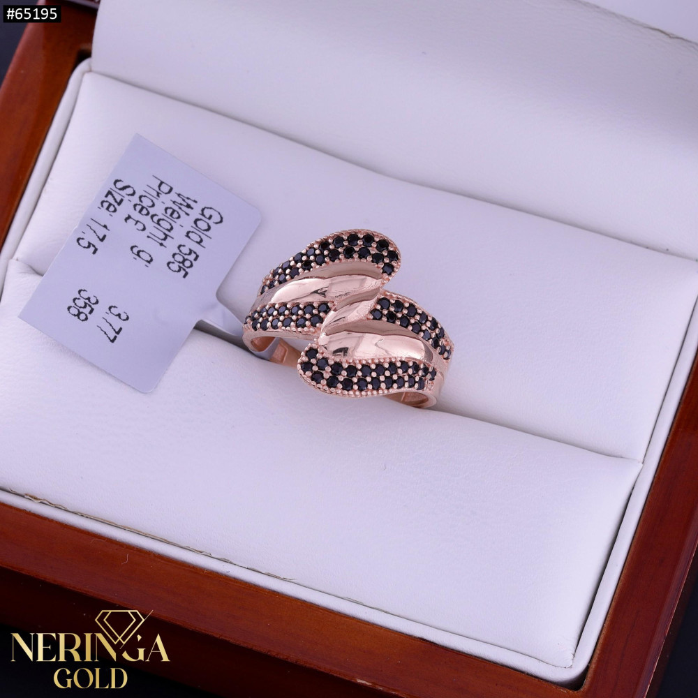 Rose gold women's ring #65195