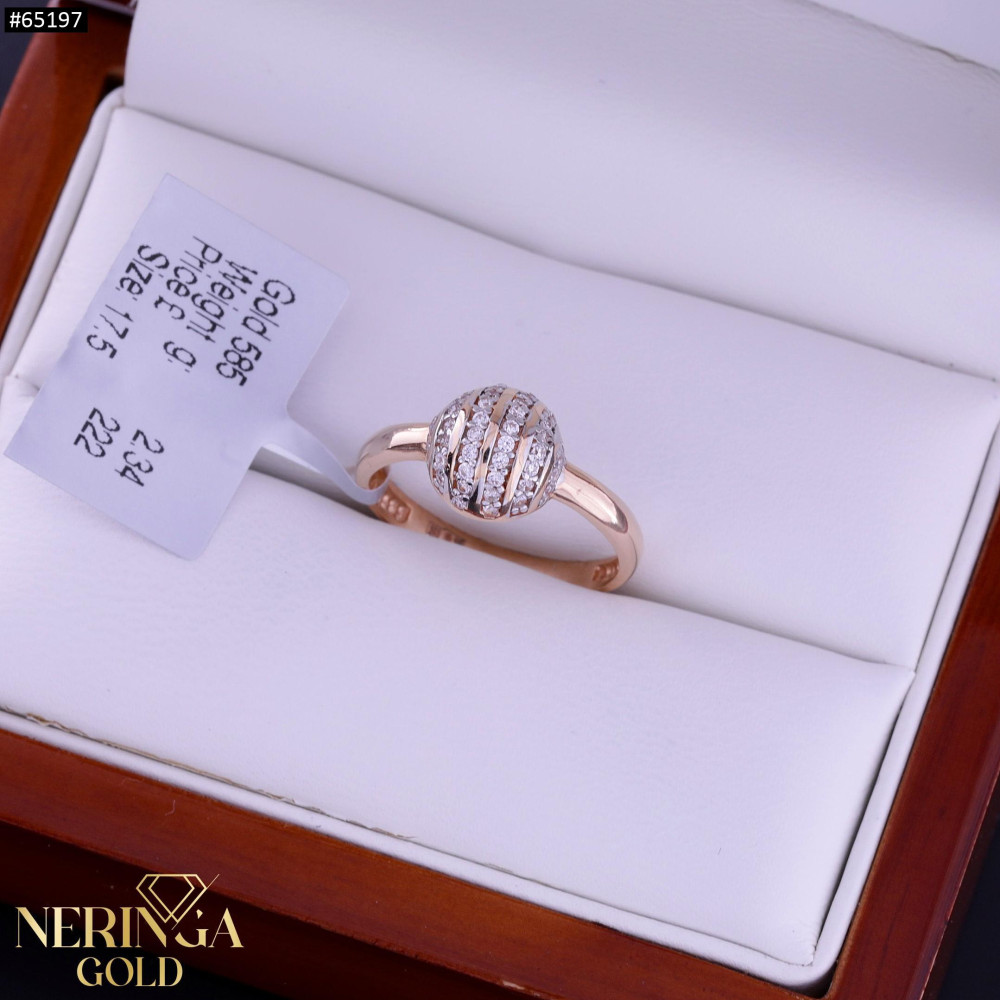 Rose gold women's ring #65197