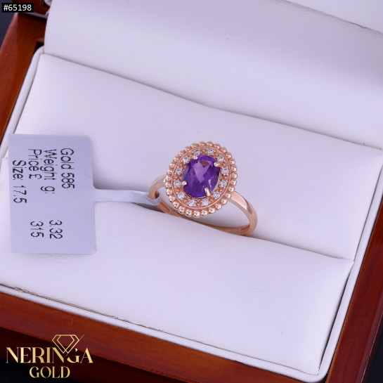 Rose gold women's ring #65198