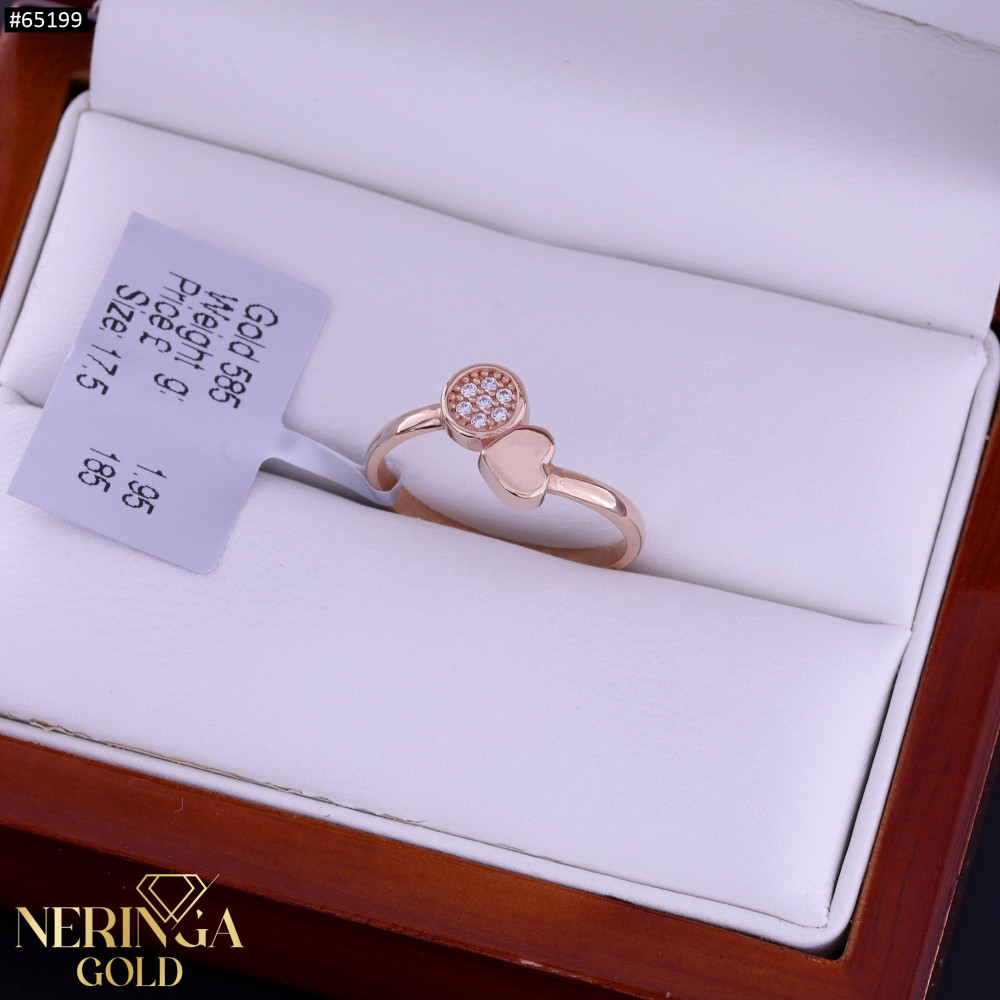 Rose gold women's ring #65199