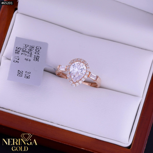 Rose gold women's ring #65201