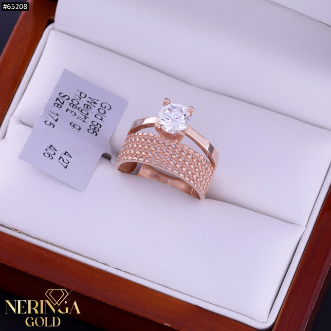 Rose gold women's ring #65208