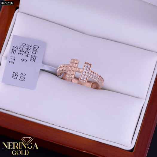 Rose gold women's ring #65216