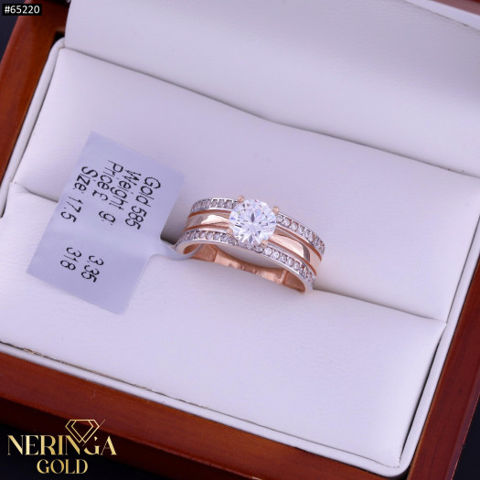 Rose gold women's ring #65220
