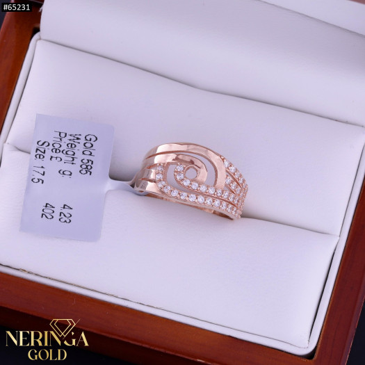 Rose gold women's ring #65231
