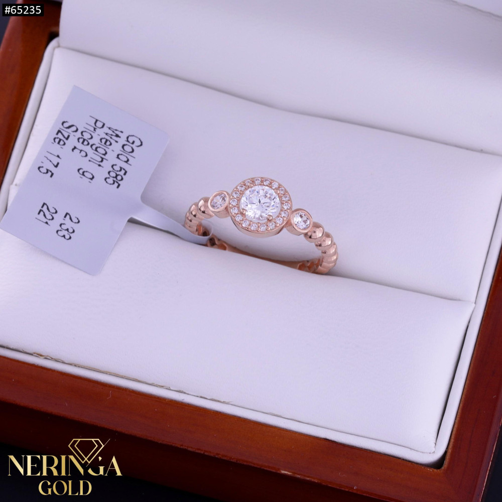 Rose gold women's ring #65235