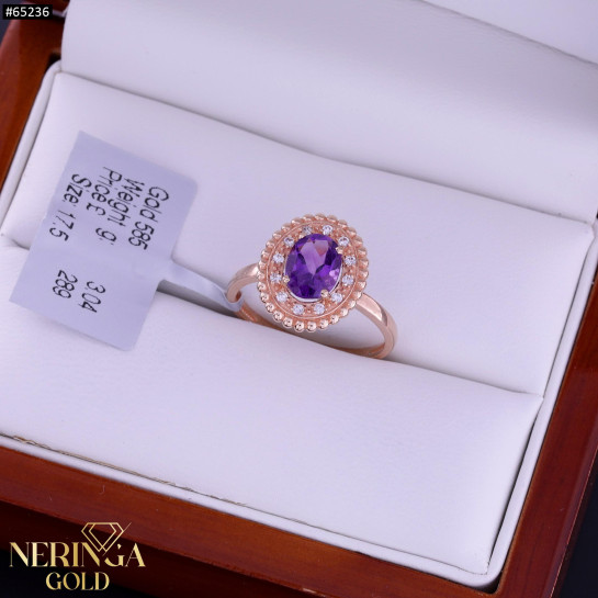 Rose gold women's ring #65236