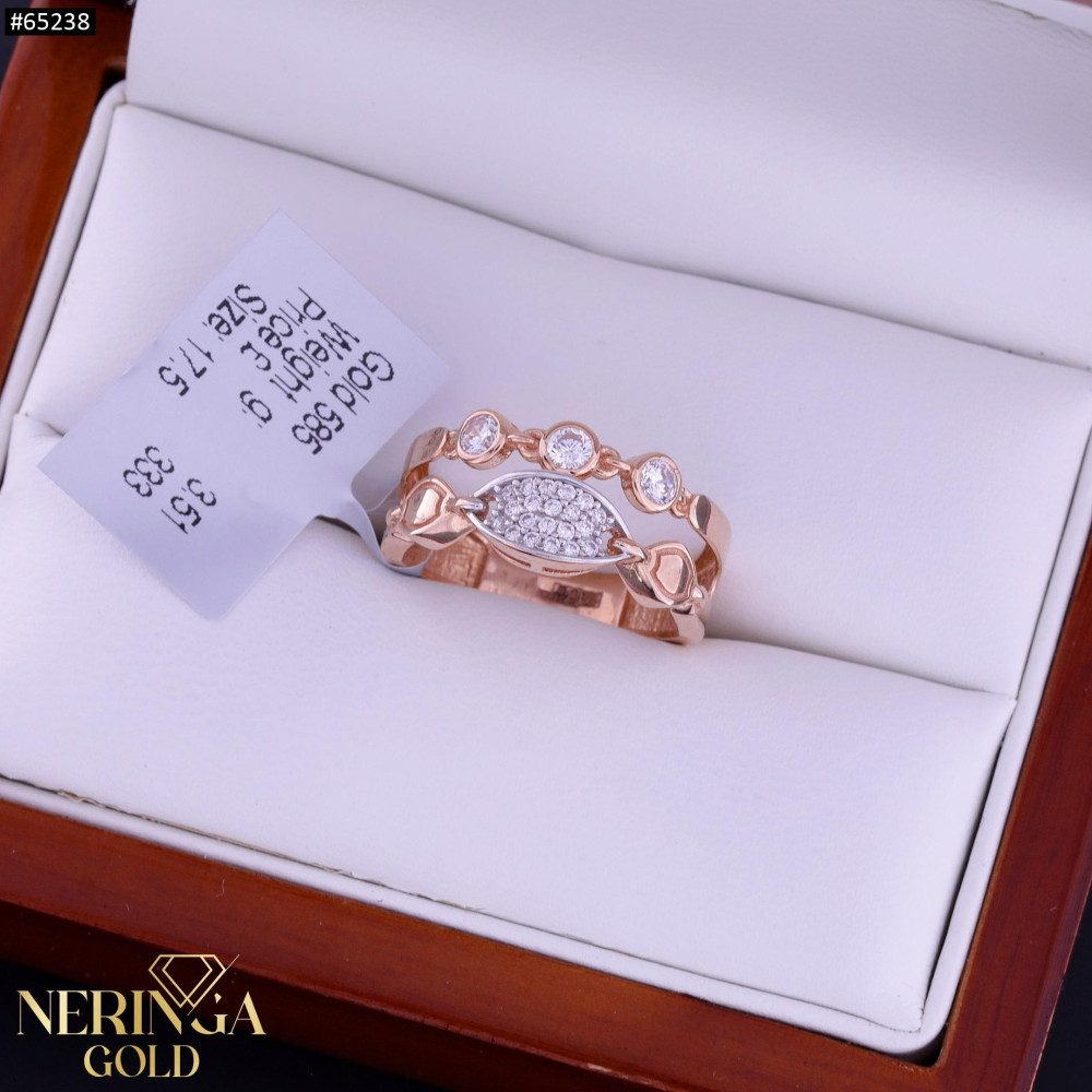 Rose gold women's ring #65238