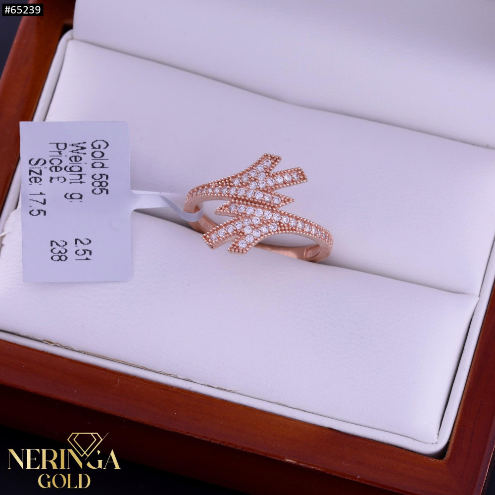 Rose gold women's ring #65239