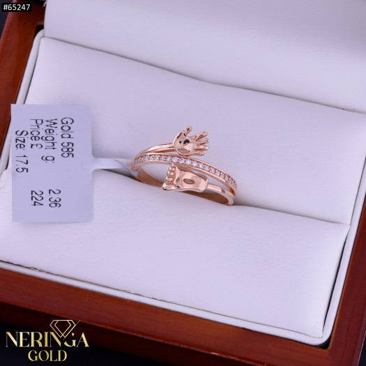 Rose gold women's ring #65247