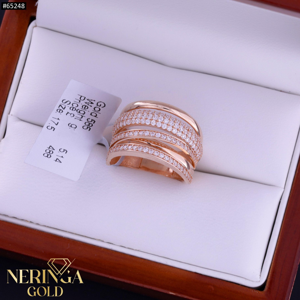 Rose gold women's ring #65248